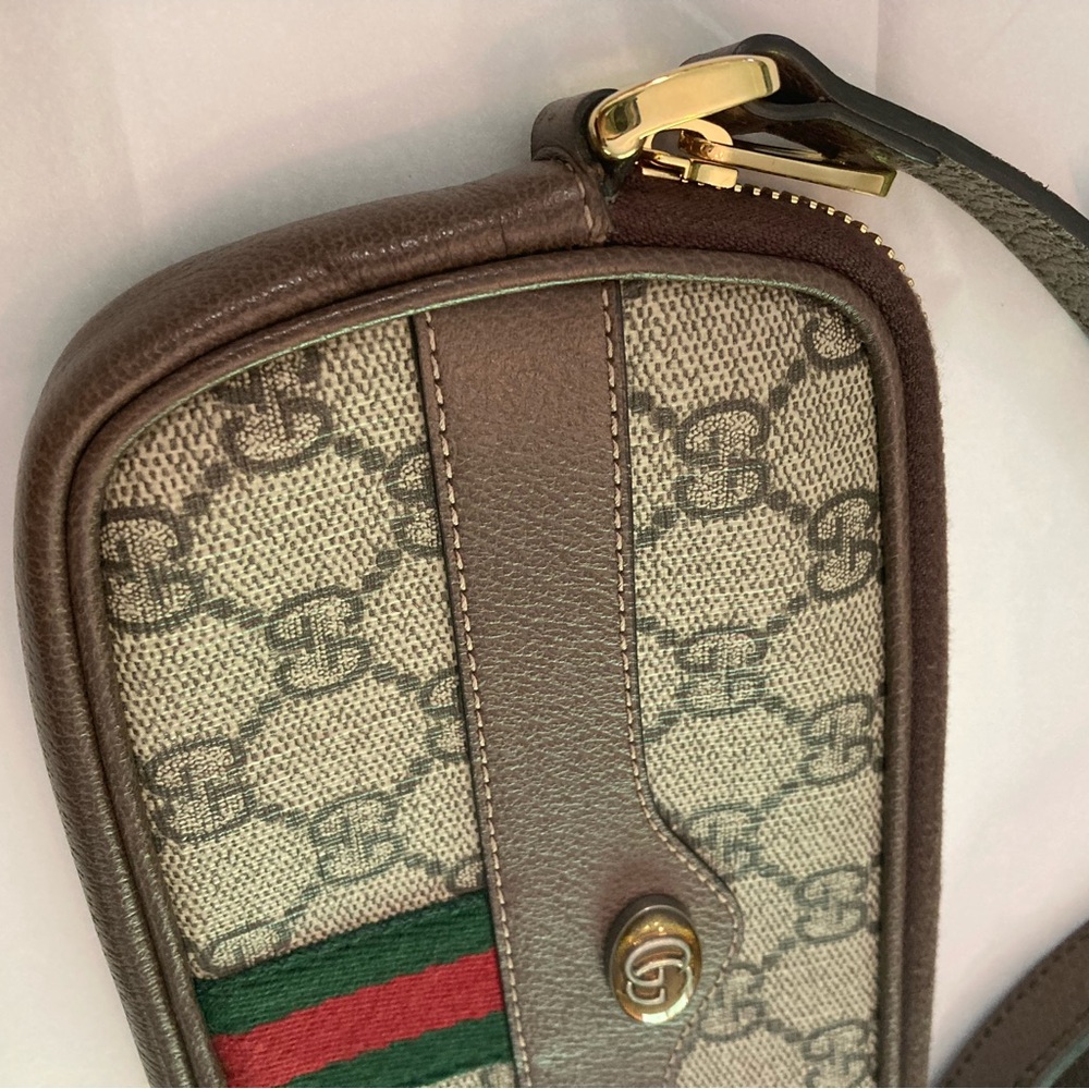 SOLD ‼️Gucci Crossbody Bag in Brown and Green with Signature Monogram - Picture 2 of 16